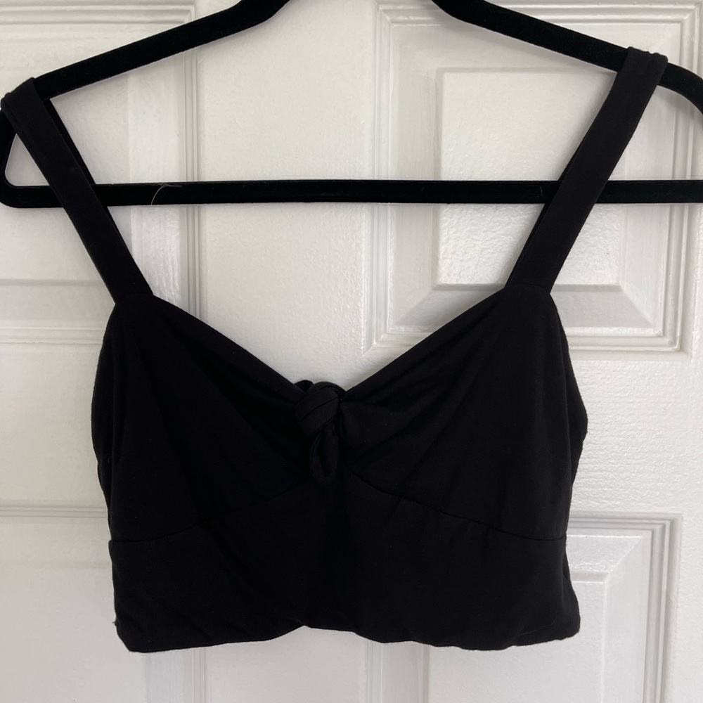 Black Tie Frotn BB Dakota crop top